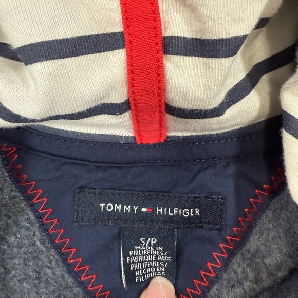 Tommy Hilfiger Navy Hoodie Jacket Y2K style Preppy sz:S/P - Picture 4 of 7